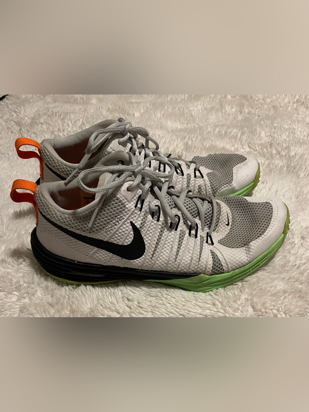 Nike Lunar TR1 White Black Green Volt Men's Size 10 Gym Training Shoes 652808-00